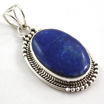 Natural blue lapis lazuli gemstone pendant